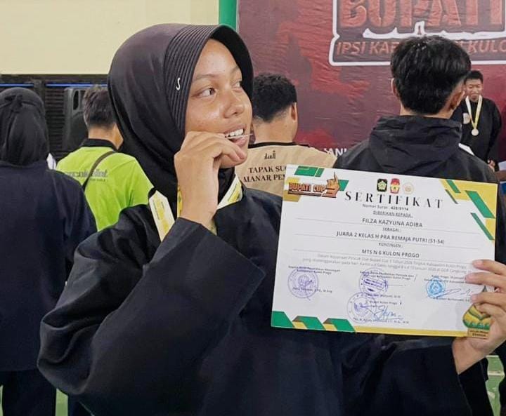 Filza Kazyuna Adiba, Siswi MTsN 6 Kulon Progo, Sabet Juara 2 di Kejuaraan Pencak Silat Bupati Cup